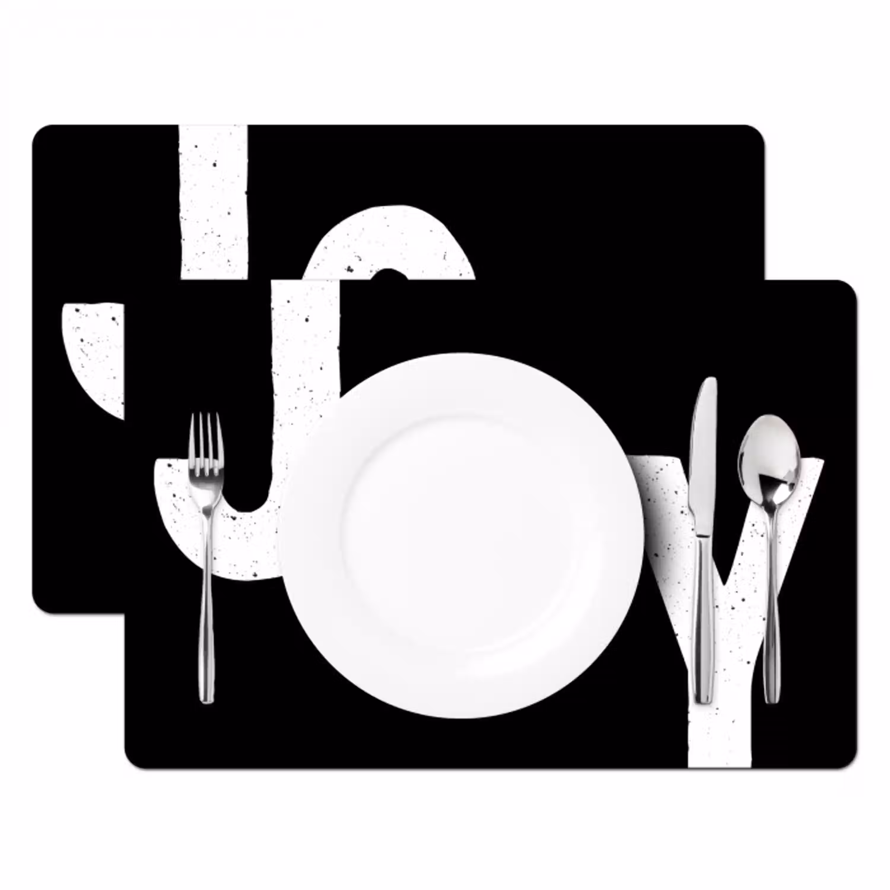 Kerstmis - Quotes - Joy - Zwart - Feest Placemat vinyl groot -zzsfeer2_Kitchenyeah-website