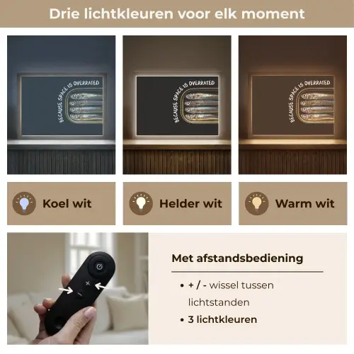 Sardines - Tekst - Vis - Blik Light Box met batterij (Wandlamp) middel -USP_lichtkleurNL