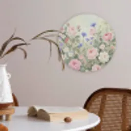Bloemen - Tuin - Natuur - Kleurrijk Akoestische PET Vilt - Rond klein -sfeer3