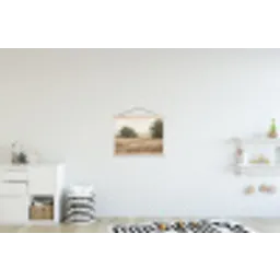 Landschap - Minimalistisch - Beige textielposter latten blank klein -kinderkamer