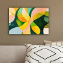 Abstract - Geel - Roze - Groen canvas 2cm klein -sfeer3