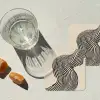 Golvend - Lijnen - Abstract - Silhouet onderzetter kurk middel -sfeer4