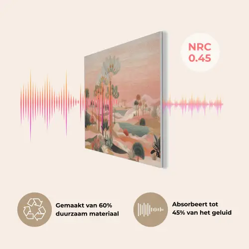 Roze landschap - Palmen - Water PET vilt klein -USP_NL