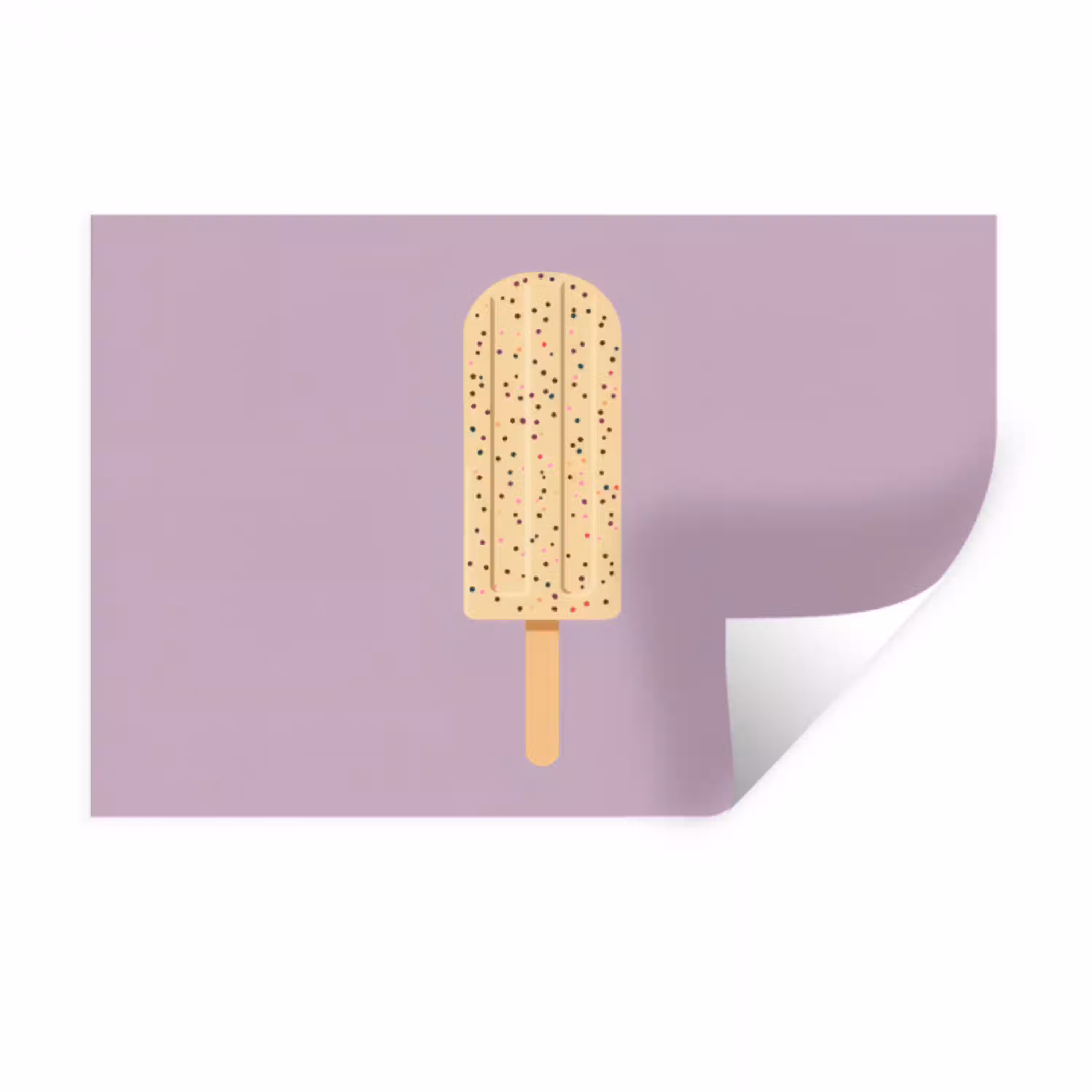 Beige - Ijsje - Spikkels Muursticker klein -3d
