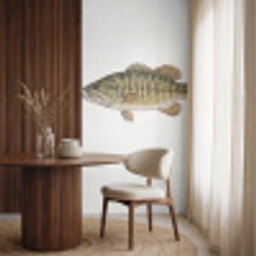 Vissen - Natuur - Vintage Behang Vlies klein -sfeer1