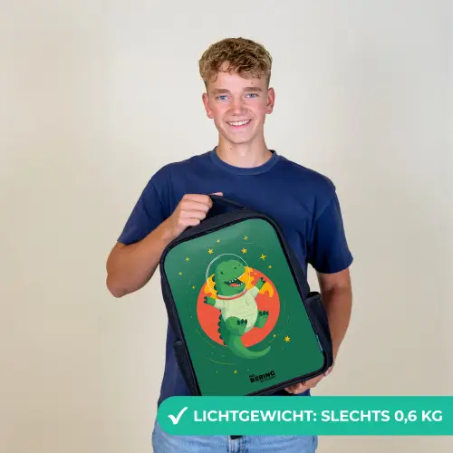 Dino - Planeet - Sterren - Groen Rugzak - Zwart middel -sfeer7_NL
