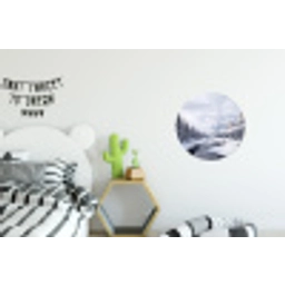 Sneeuwlandschap - Bergen - Rivier - Winter Wandcirkel aluminium klein -kinderkamer
