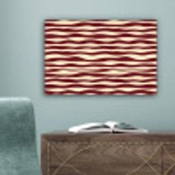 Golven - Rood - Patroon - Crème canvas 2cm klein 34 -sfeer4