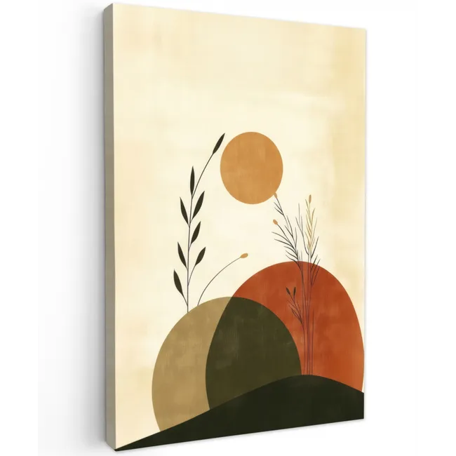 Planten - Abstract - Vormen Tuinposter op houten frame 2 cm dik klein -3d