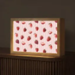 Strepen - Aardbei - Roze Light Box met kabel (Tafellamp) klein 924 -z3d_website