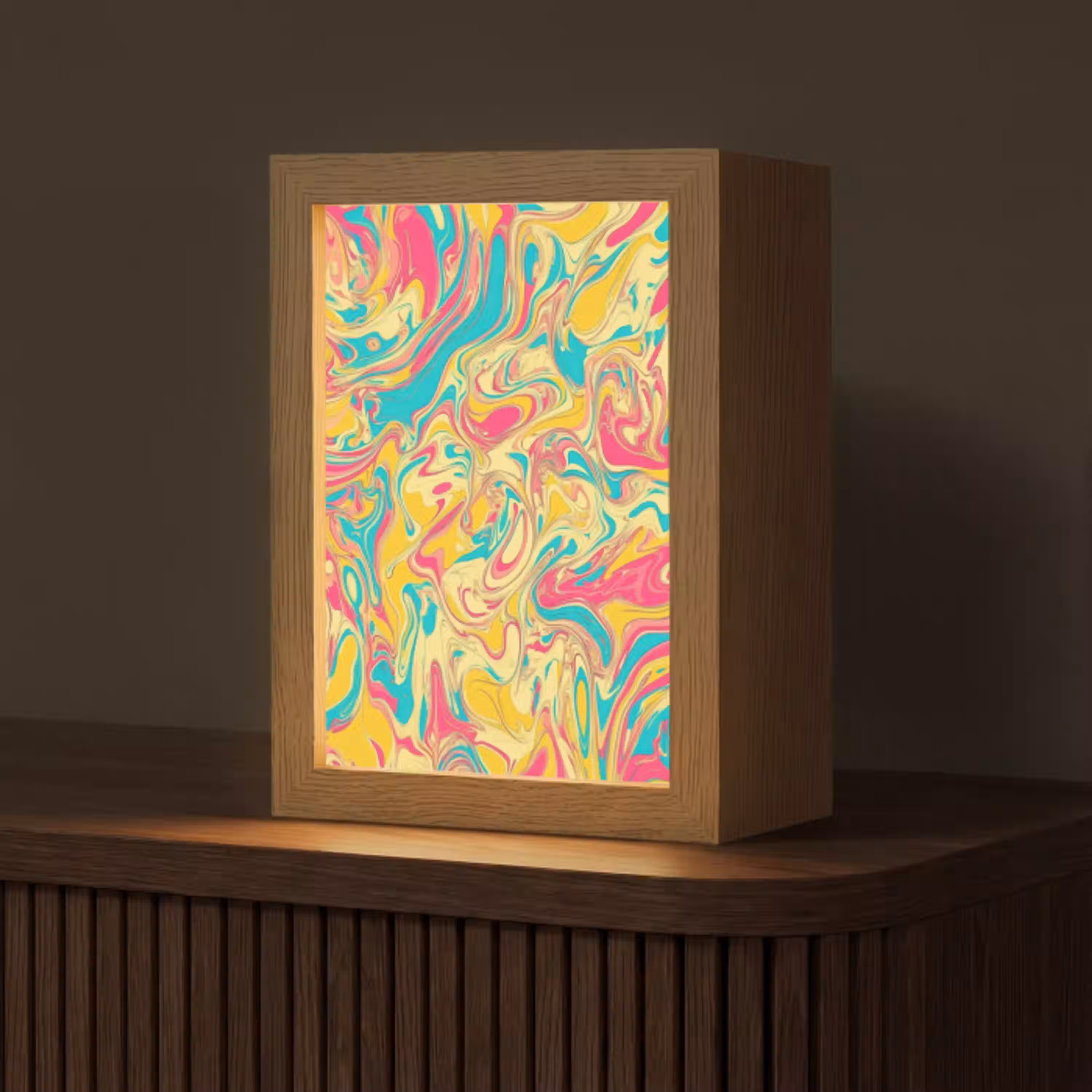 Geel - Roze - Blauw - Retro Light Box met kabel (Tafellamp) klein -z3d_website