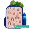 Roze regenbogen patroon Kinderrugzak - Blauw middel -inhoud_NL