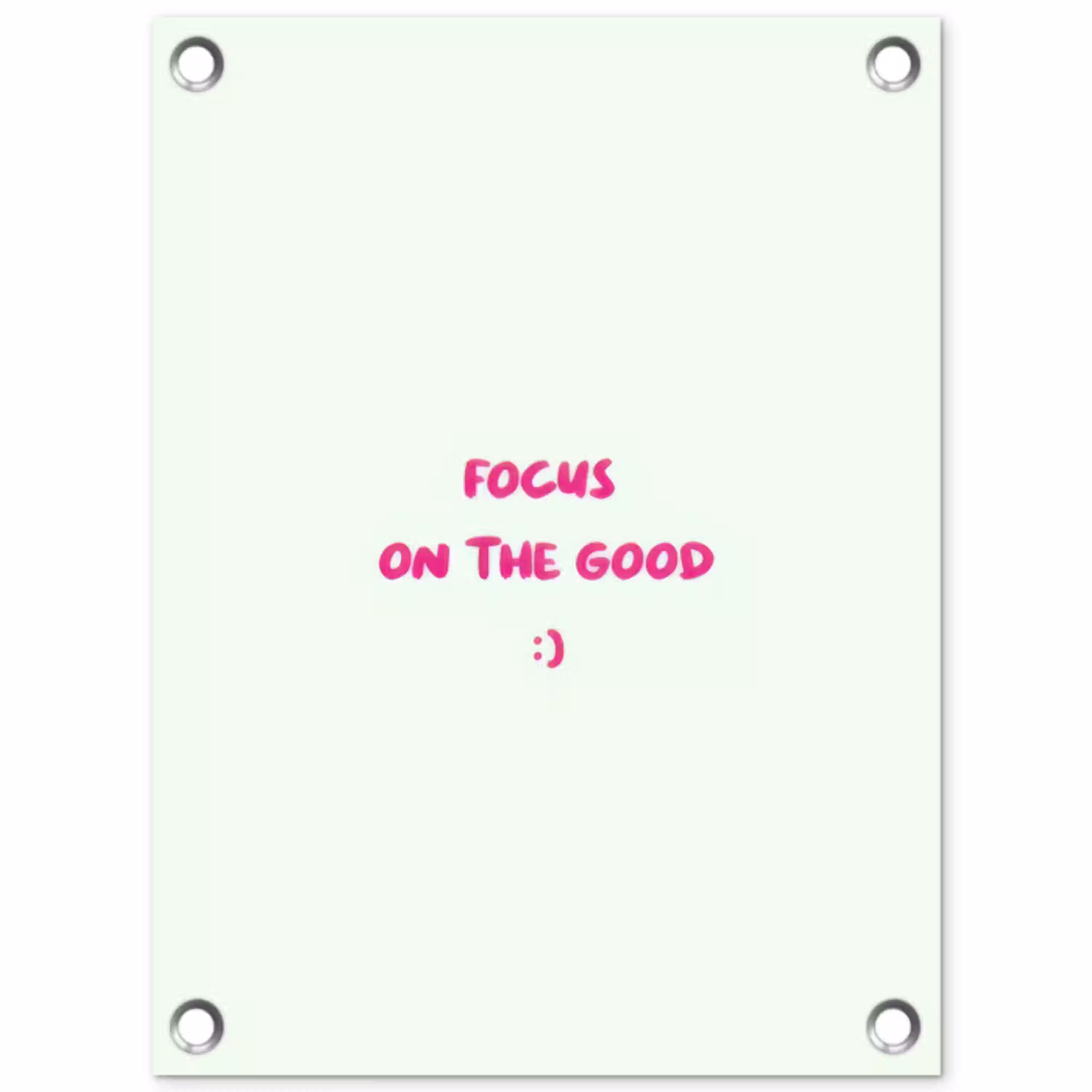 Focus - Beige - Roze - Smiley tuinposter los doek klein -3d