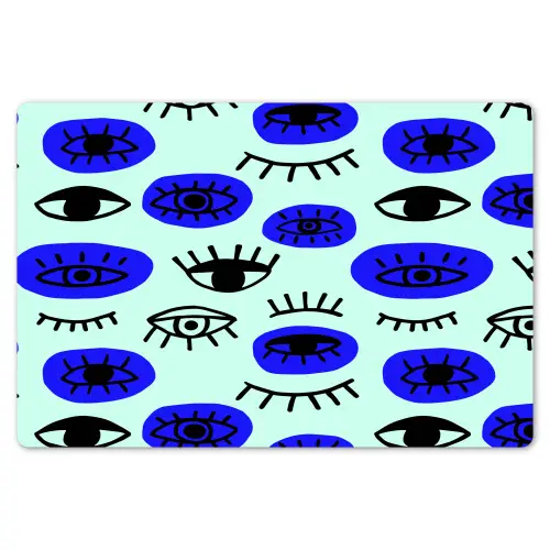 Patroon - Oog - Mint - Blauw Placemat vinyl groot 368 -zzsfeer1_Kitchenyeah-website