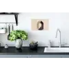Grafisch gebogen motief - Beige Muursticker klein -keuken