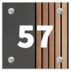 Hout en antraciet - Traditioneel Naambord Vierkant klein -3d