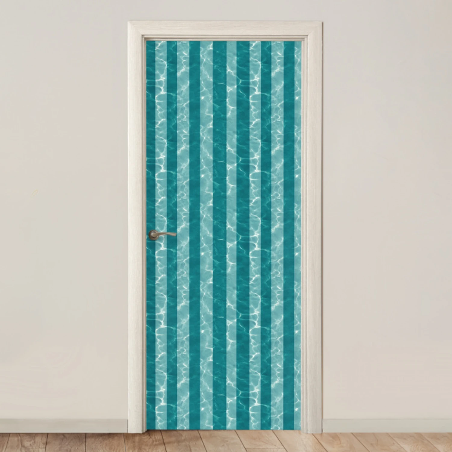 Zwembad - Strepen - Groen deurposter klein 289 -3d_beige