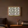 Botanisch - Dessin - Zwart - Beige Light Box met batterij (Wandlamp) middel 907 -sfeer4