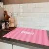 Gestreept - Roze - Chéri Inductie beschermer vinyl 3mm klein -sfeer3