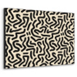 Abstract - Lijnen - Zwart Textielframe zwart klein 947 -3d