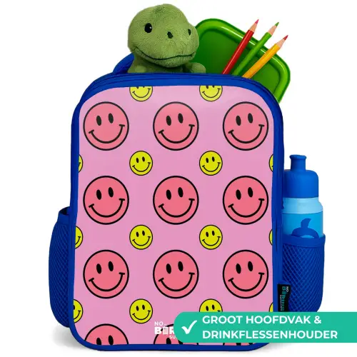 All smiles roze Kinderrugzak - Blauw middel -inhoud_NL