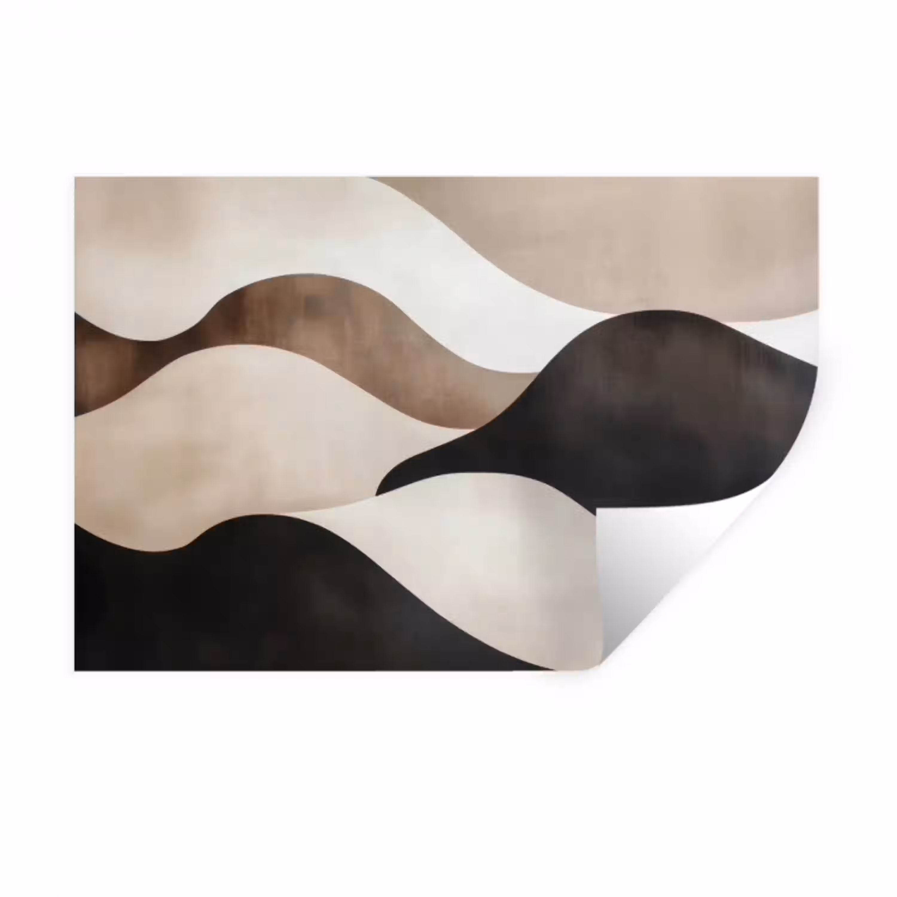 Golven - Abstract - Beige Muursticker klein -3d