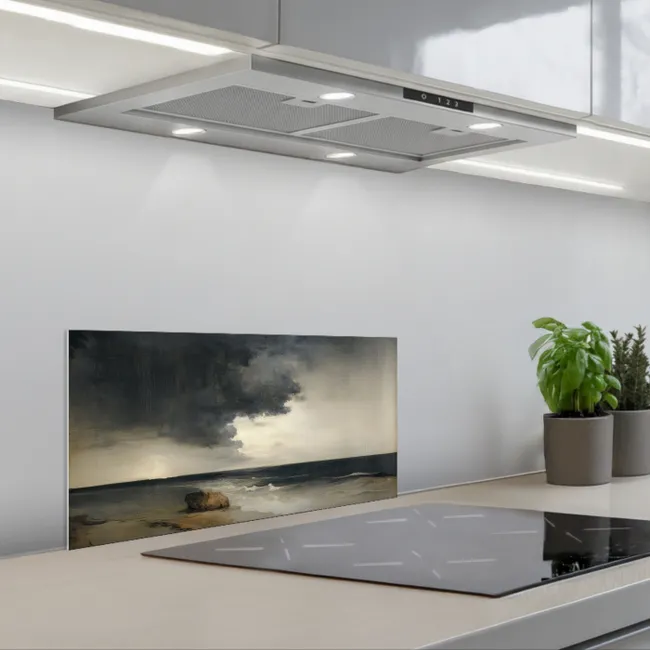 Kust - Golven - Rots - Storm keuken achterwand spatscherm klein -3d_schuin