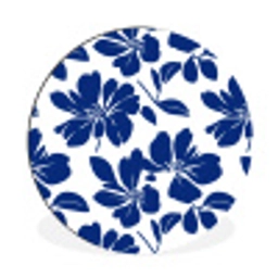 Floraal - Modern - Blauw Wandcirkel aluminium klein 190 -3d