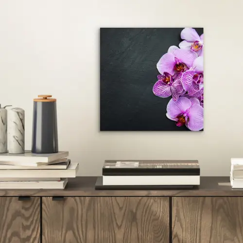Orchidee - Bloemen - Roze - Flora aluminium wit klein -sfeer1