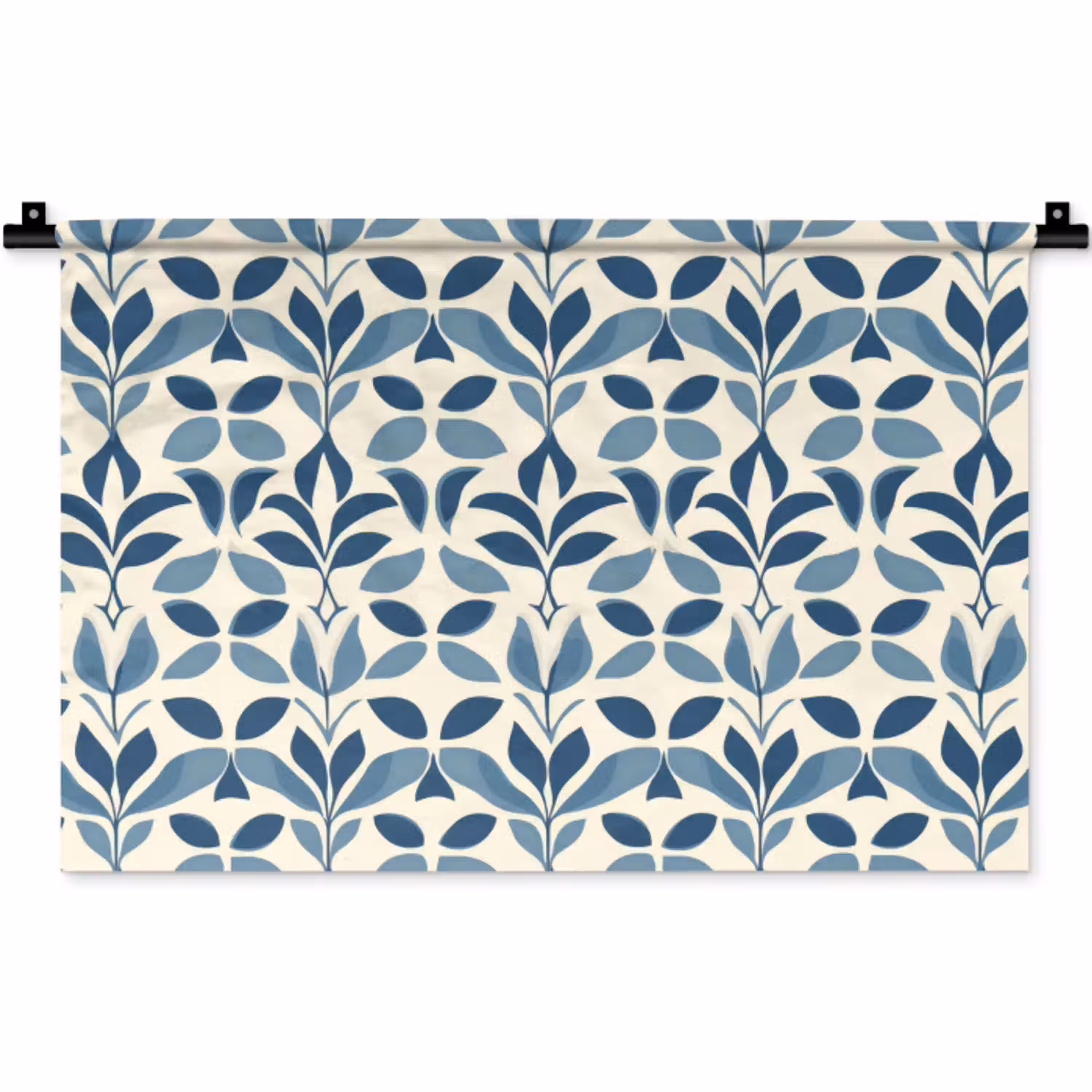 Flora - Modern - Blauw Wandkleed katoen klein 269 -zz3d