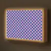 Dambord - Blauw - Patroon - Roze Light Box met batterij (Wandlamp kind) middel -z3d_website