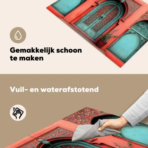 Lantaarn - Deur - Turquoise Inductie beschemer met haakjes klein -ky-schoon-nl