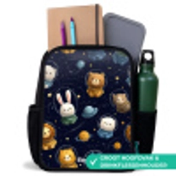 Dieren - Astronaut - Planeten - Sterren Rugzak - Zwart middel -inhoud_NL