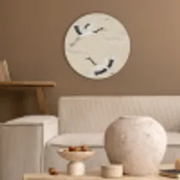Kraanvogels - Bloesem - Beige Akoestische PET Vilt - Rond klein -sfeer1