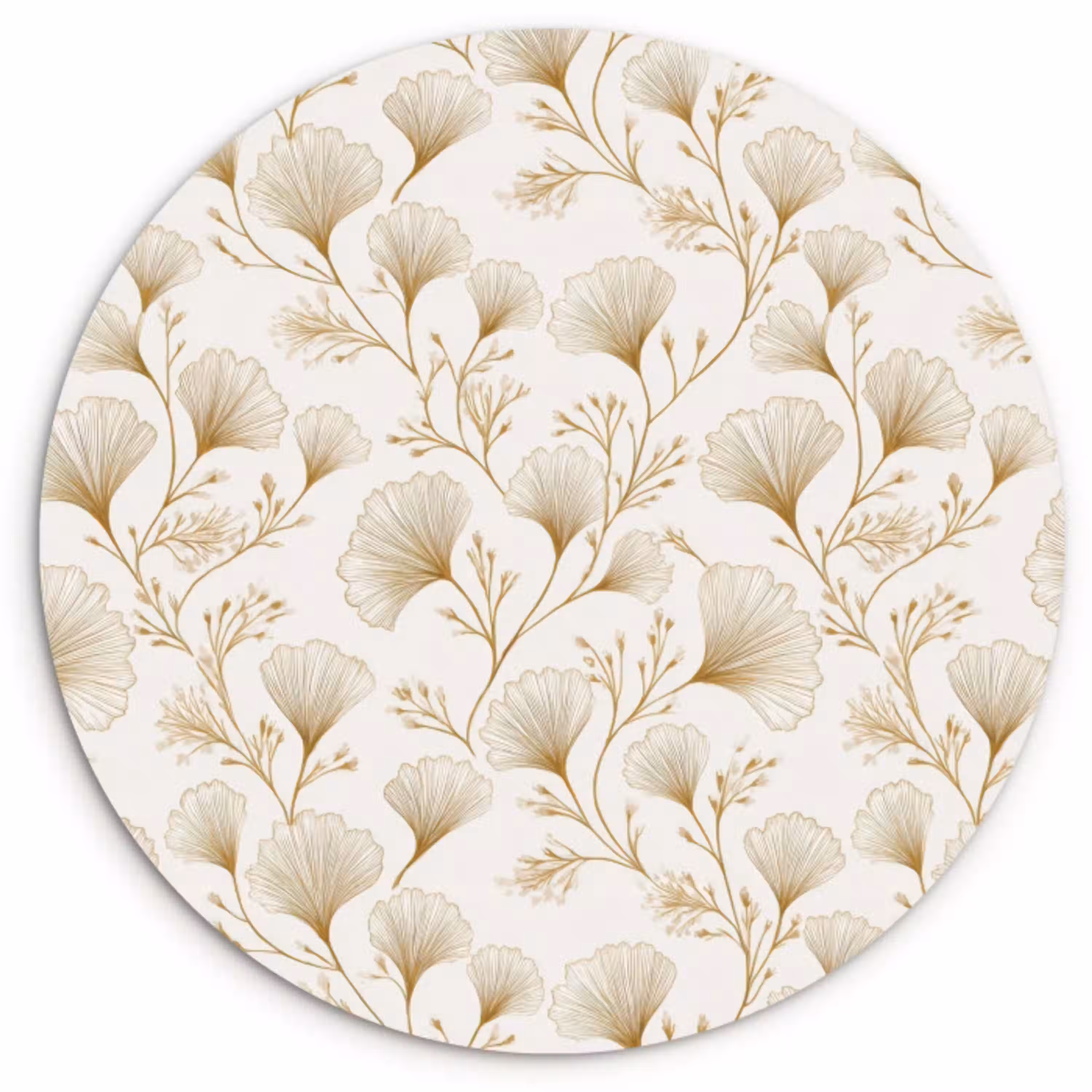 Ginkgo - Takken - Goud Wandcirkel kunststof plaat 5mm dik klein 188 -3d