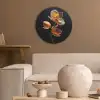 Bloem - Orchidee - Oranje Akoestische PET Vilt - Rond klein -sfeer1