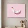 Banaan - Stippen - roze Textielframe zwart klein -sfeer2