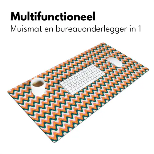 Retro - Disco - Golven - Kleur Muismat XXL klein 681 -sfeer4