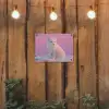 Poolvos - Sneeuw - Roze tuinposter los doek klein -sfeer1