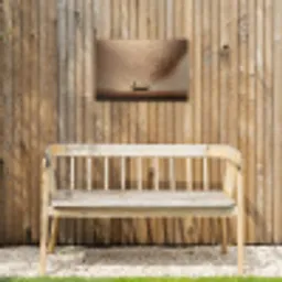 Bootje - Blaadjes - Goud - Water Tuinposter op houten frame 2 cm dik klein -sfeer4