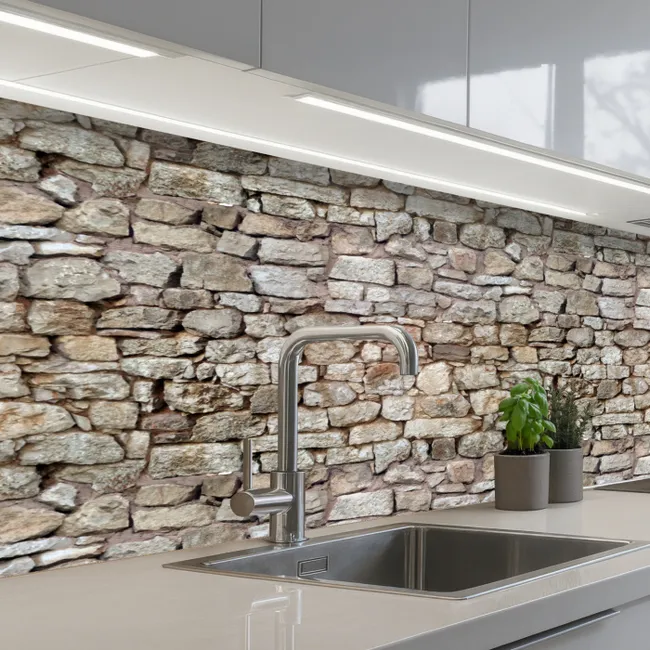 Ruw - Stenen - Muur - Natuurstenen keuken achterwand 2 middel 871 -3d_schuin