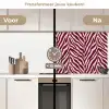Zebra - Motief - Bordeaux - Rood keuken achterwand 2 middel 871 -voor-na2_NL