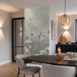 Vlinders - Wildbloemen - Illustratie - Kleurrijk Behang Vlies klein -sfeer3