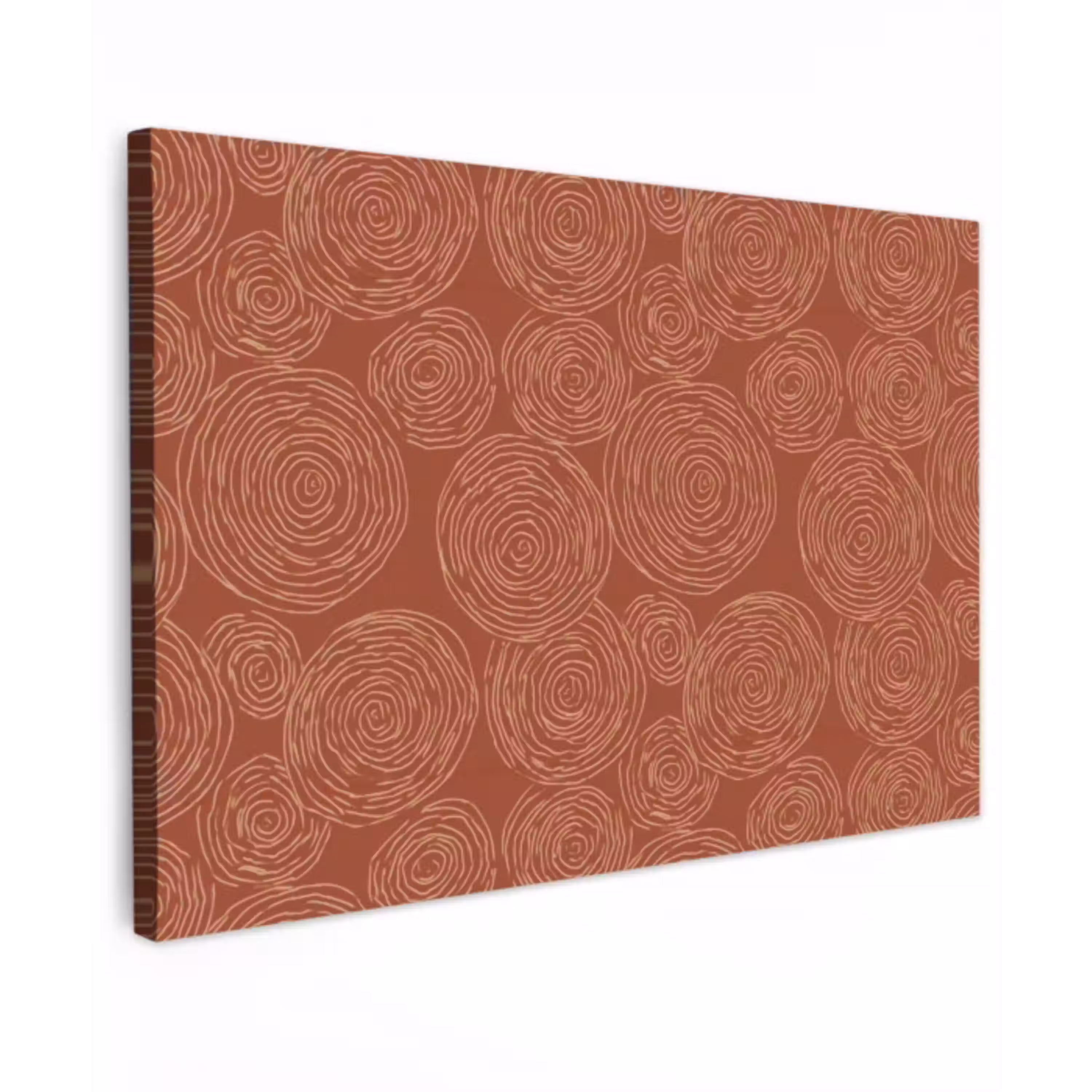Cirkels - Abstract - Artistiek - Terracotta Tuinposter op houten frame 2 cm dik klein 845 -3d