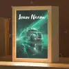 Vrachtwagen - Stad - Groen - Neon Light Box met kabel (Kinderlampje) klein -zzz_3d_website