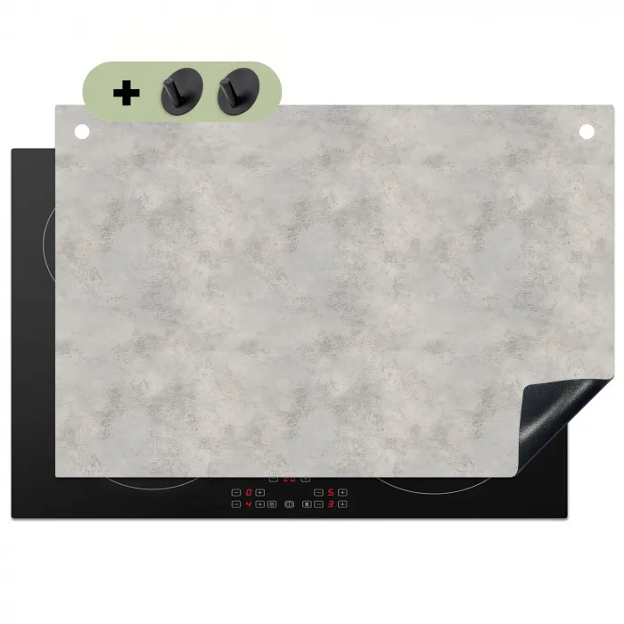 Grijs - Beton - Industrieel Inductie beschemer met haakjes klein 777 -3d