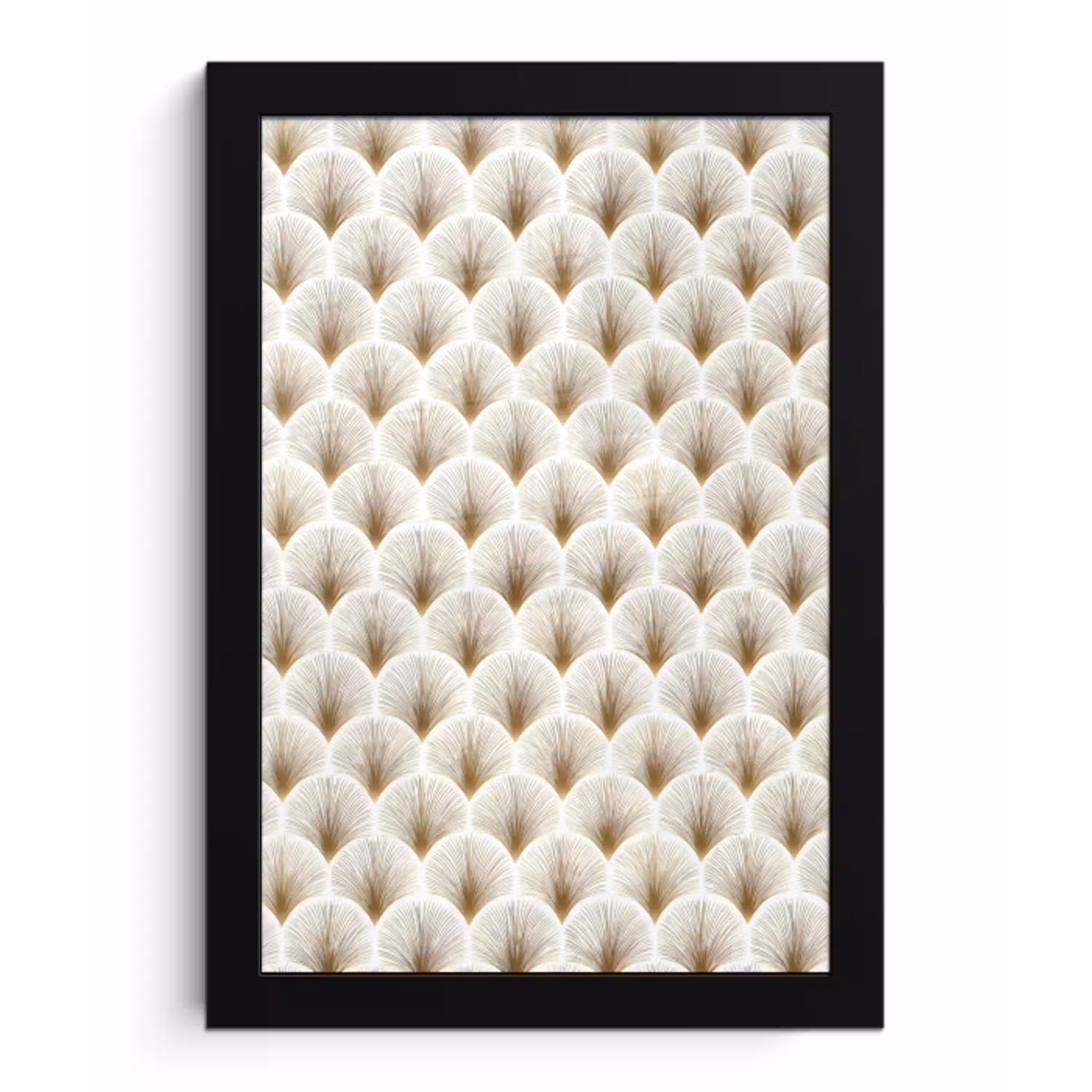 Waaiers - Art Deco - Elegant - Goud - Wit fotolijst zwart zonder passe partout klein 224 -3d