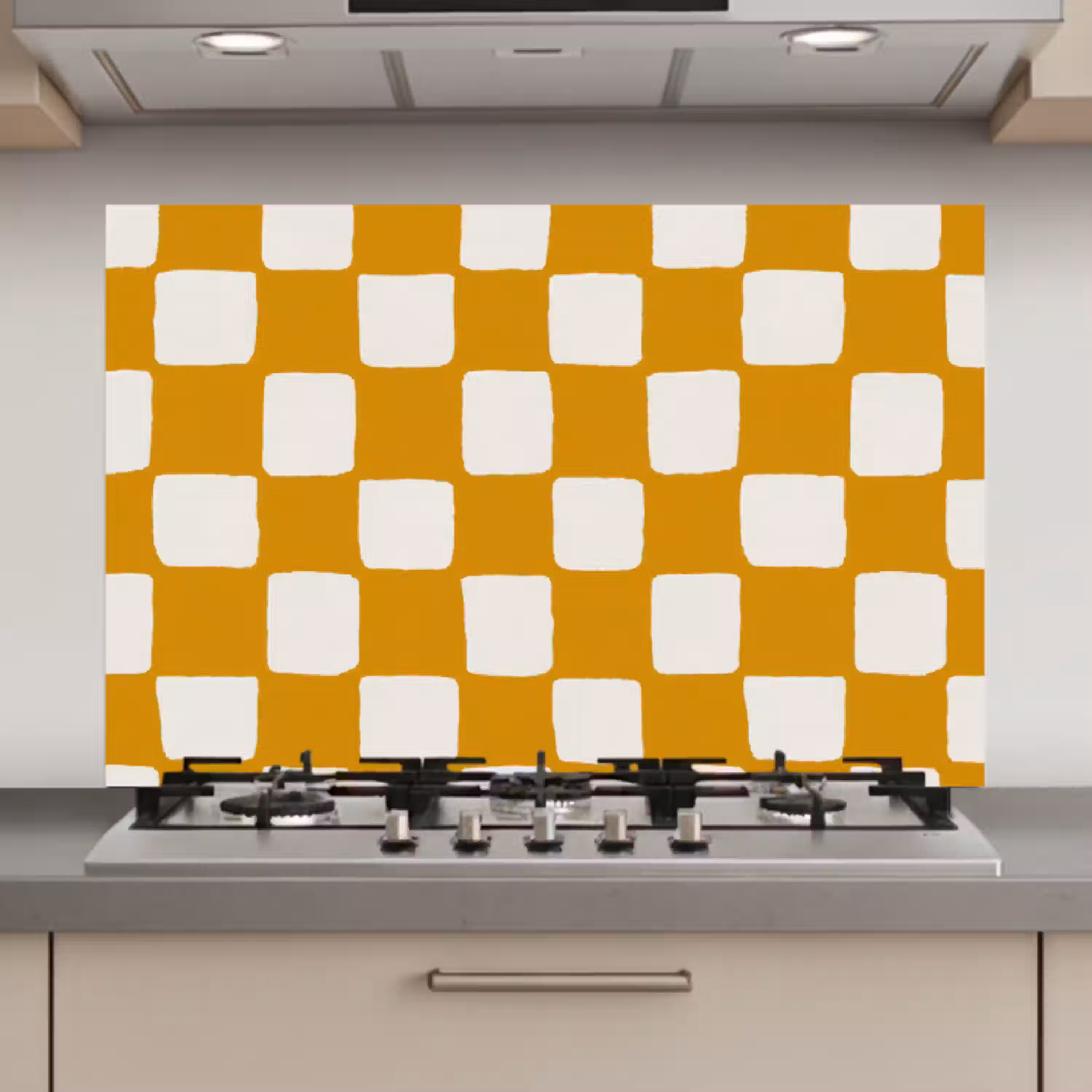 Grafisch - Patroon - Oker keuken achterwand spatscherm klein 900 -3d_website