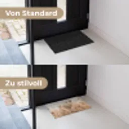 Schermbloem - Droogbloem - Winter - Beige - Minimalistisch Deurmat klein -voor-na_DE