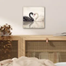Zwanen - Hartvorm - Dieren aluminium wit klein -sfeer3